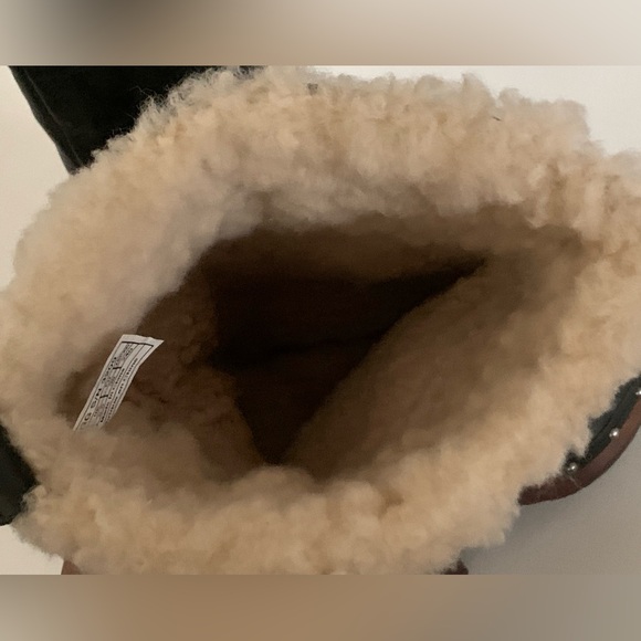 UGG SAVANNA Braided Leather w/ Sherpa Shearling Sheepskin Knee High Boots • 7 - Picture 15 of 16